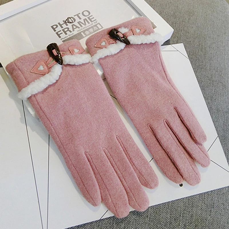2017 Winter Women Gloves For Touch Screen Mittens Gloves Hom Button