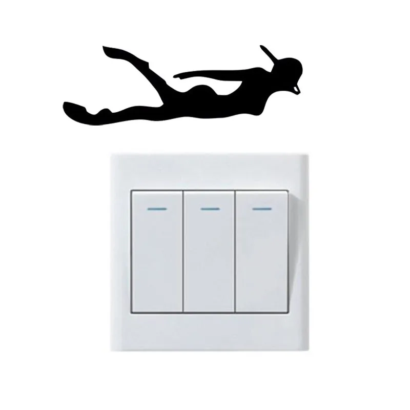 

New 3D wallpaper sticker wall decoration switch dive cartoon for children's room wallpaper decorating wall stickers at home