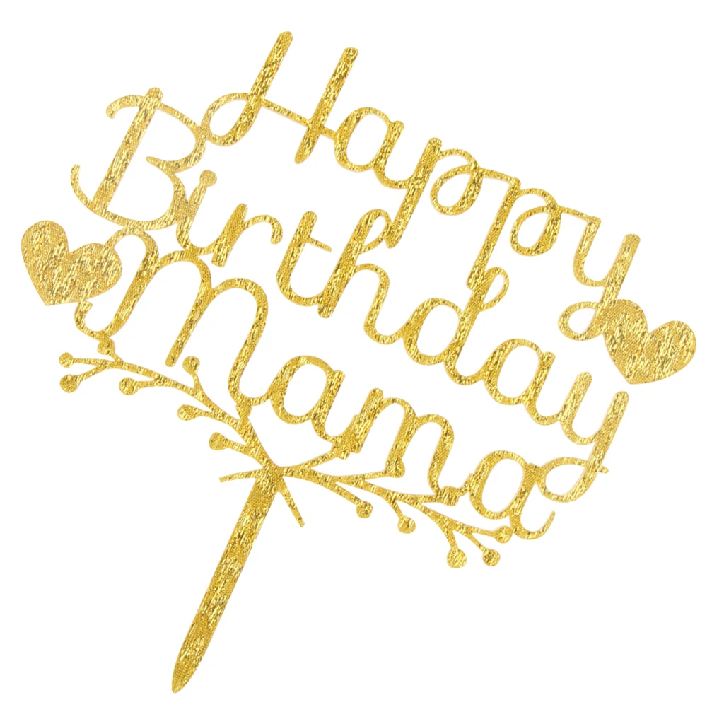 Happy Birthday Mama Acrylic Cake Topper Party Supplier Decoration Birthday Party Cake Centerpieces Silver/Gold/Red 