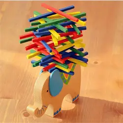 Игрушки для маленьких детей развивающие слон балансирующие блоки Деревянный игрушки из бука дерево баланс игры Монтессори Конструкторы