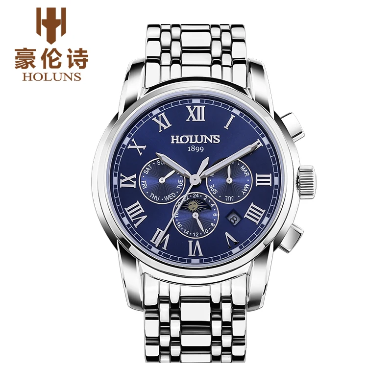 

Luxury HOLUNS Brand Men's Watch Automatic Mechanical Watches Full Steel Waterproof Male Casual Business Wrist Watch Clocks