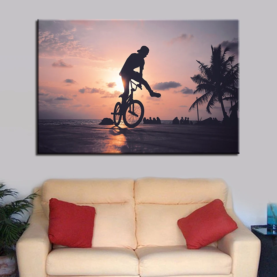 

Nordic Decoration New Wall For Living Room Art Canvas 1 Pieces/Pcs Bicycle Motocross Painting Cuadros Modular Picture Poster