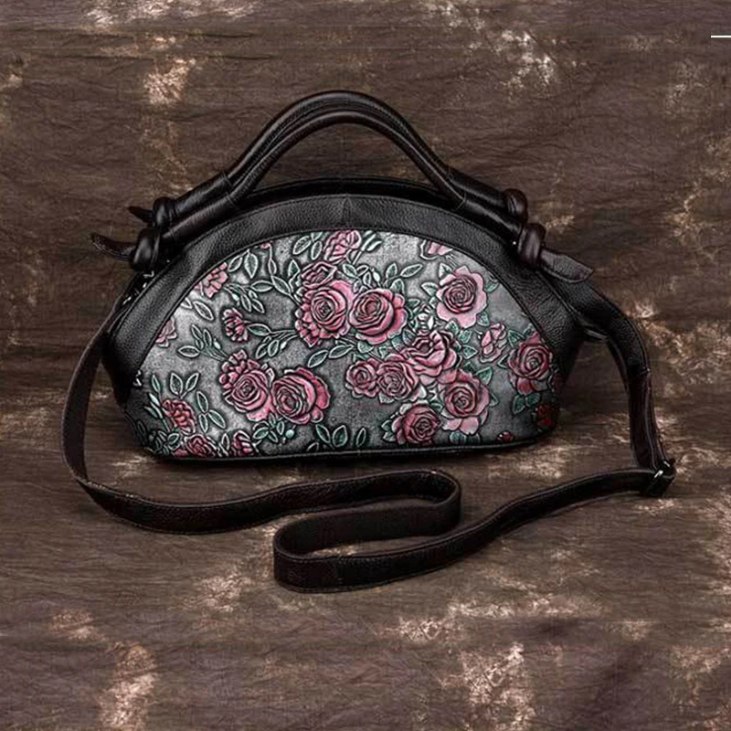 Высокое качество натуральная кожа женская сумка через плечо тоут новая тисненая