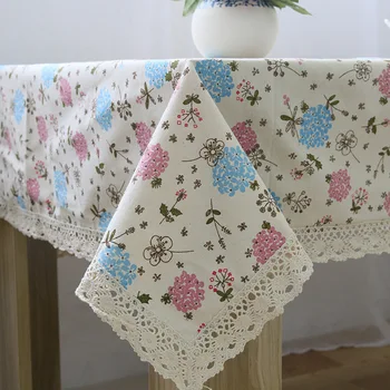 

WLIARLEO Korean Style Tablecloth Hyacinth Pattern Table Cloth With Lace Wedding,Home tableclothes Decoration manteles para mesa