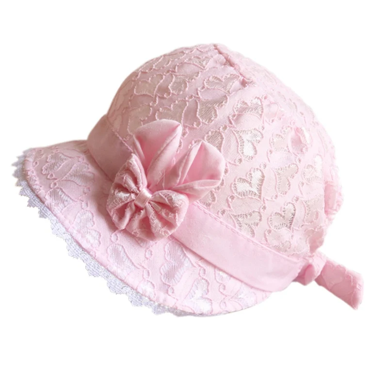 Cute Baby Hat Princess With Bow Lace Baby Girl Cap Toddler Kids Beach