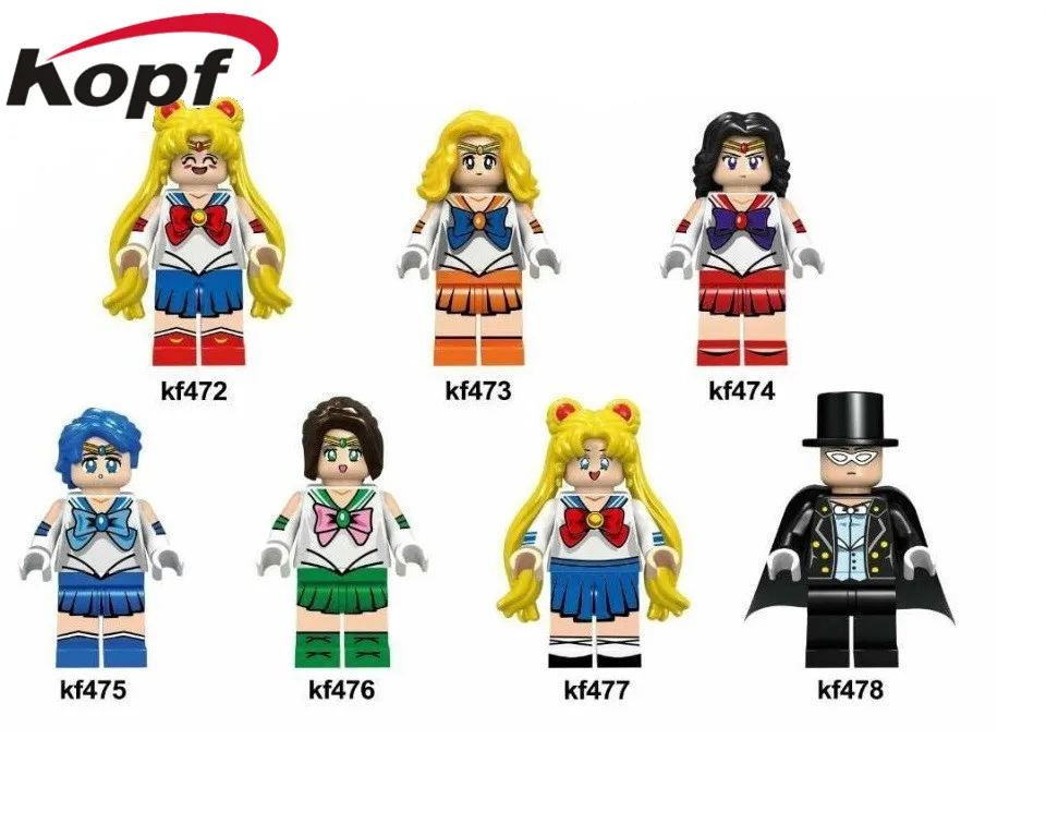 

Single Sale Super Heroes Sailor Moon Series Sailor Venus Mercury Jupiter Chiba Figures Building Blocks Toys For Children KF6035