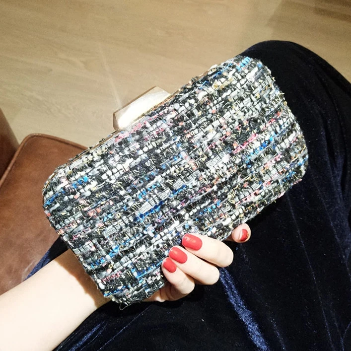 Buy Designer tweed bags mini clutch wholesale sexy