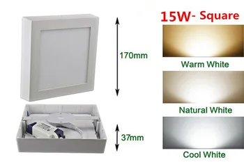 

15W Square Surface LED Ceiling Light Panel Light Down Light 85-265V LED indoor Light +Driver
