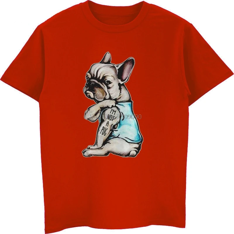 Модная мужская футболка Bioshick с французским бульдогом I'm Not A Pug французская