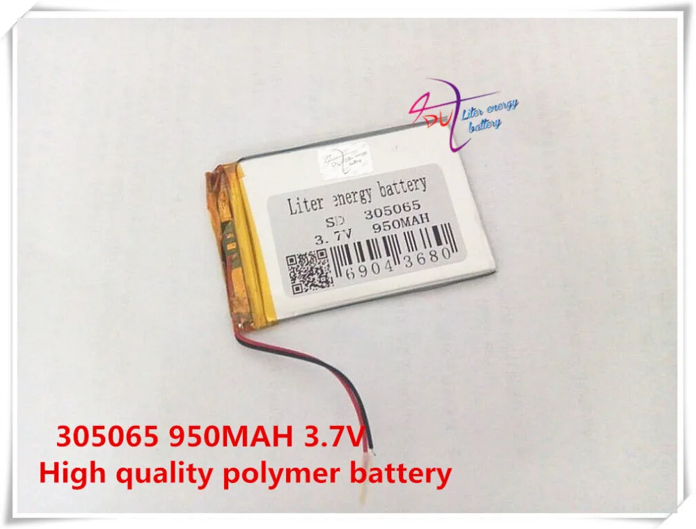 

3.7v 950mah 305065 3.7 V lithium polymer batteries Mobile phone charging treasure tablet computer speakers
