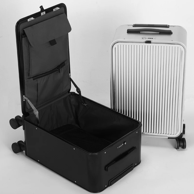 

GraspDream 100% All Aluminum side open rolling luggage business luxury computer suitcase TSA password trolley case 16/20/24 inch