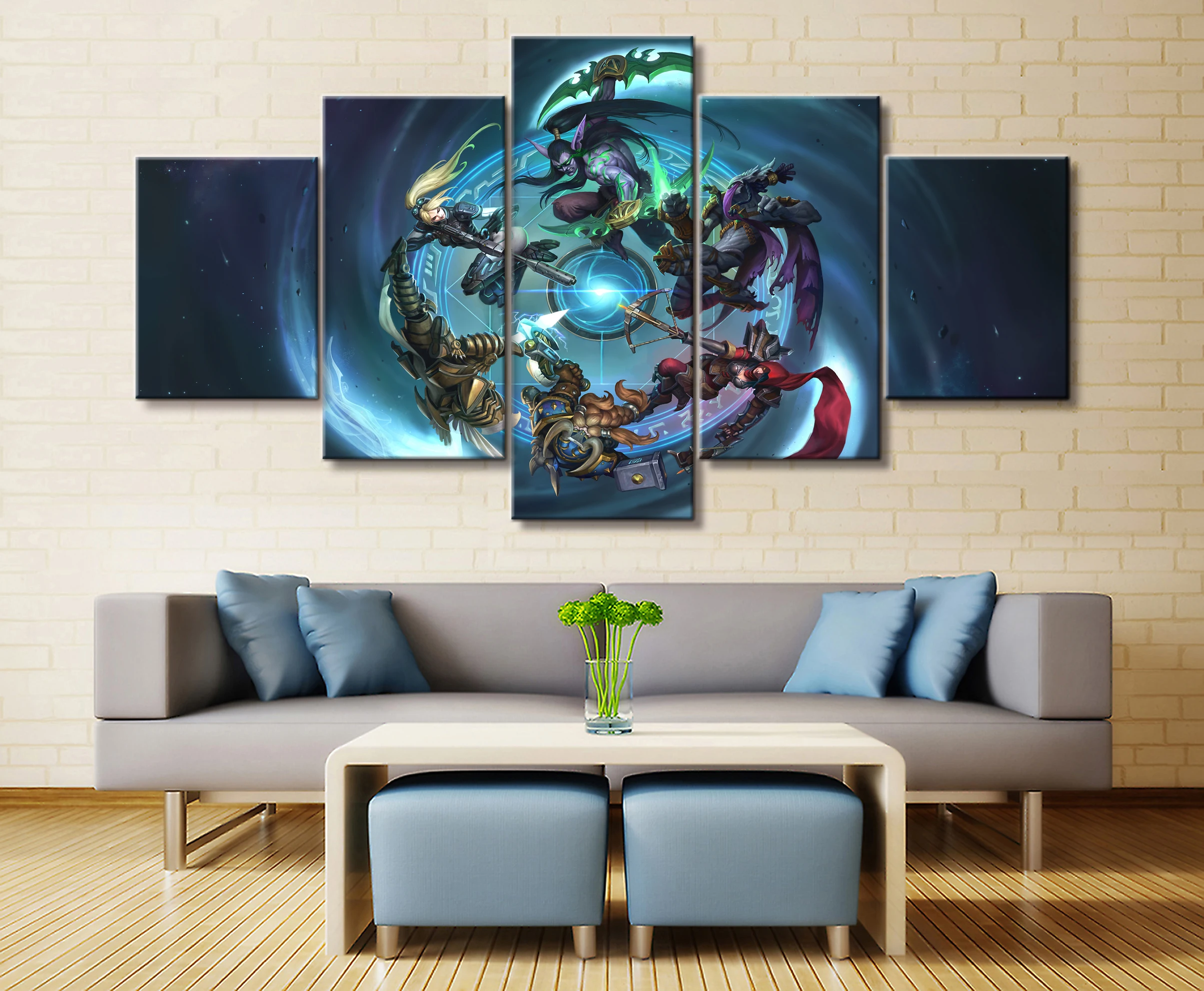  5 Piece Video Game WOW Warcraft DOTA 2 Painting Poster Decorative Mural Art Room Wall Decor Canvas 