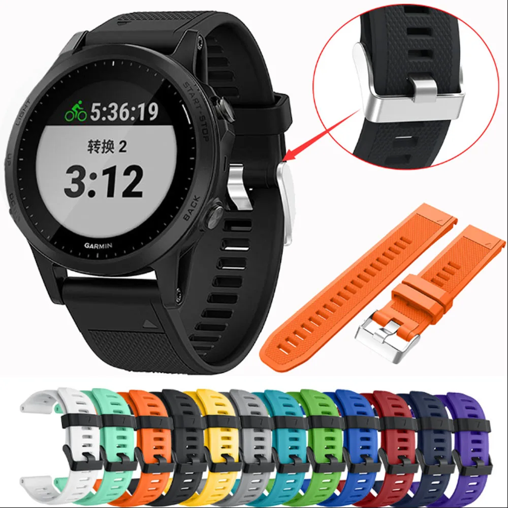 Ремешок силиконовый спортивный для смарт часов Garmin Forerunner 945 935|Ремешки часов| |