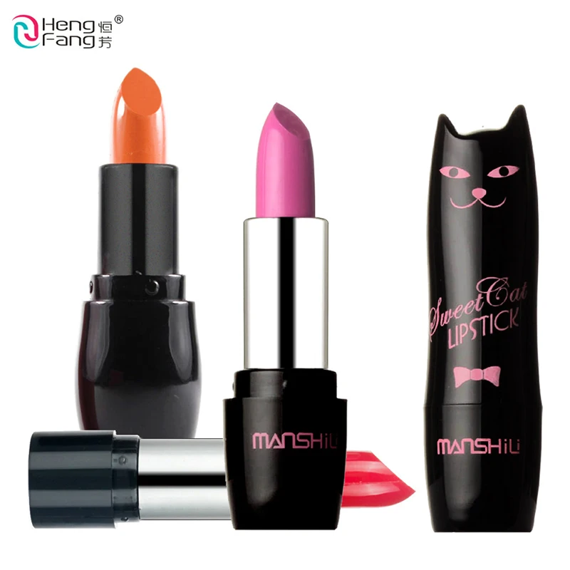MANSHILI 12 Colors Cat Series Lipstick Long Lasting Cosmetic Nutritious