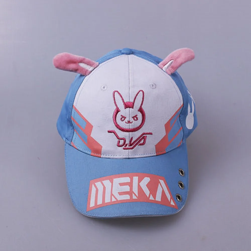 DVA Rabbit Ear Cute Baseball Cap Women Cartoon Printed Lady Hat Japanese Comic Hot Sale D.va Casual Fashion Cap Adjustable (6)