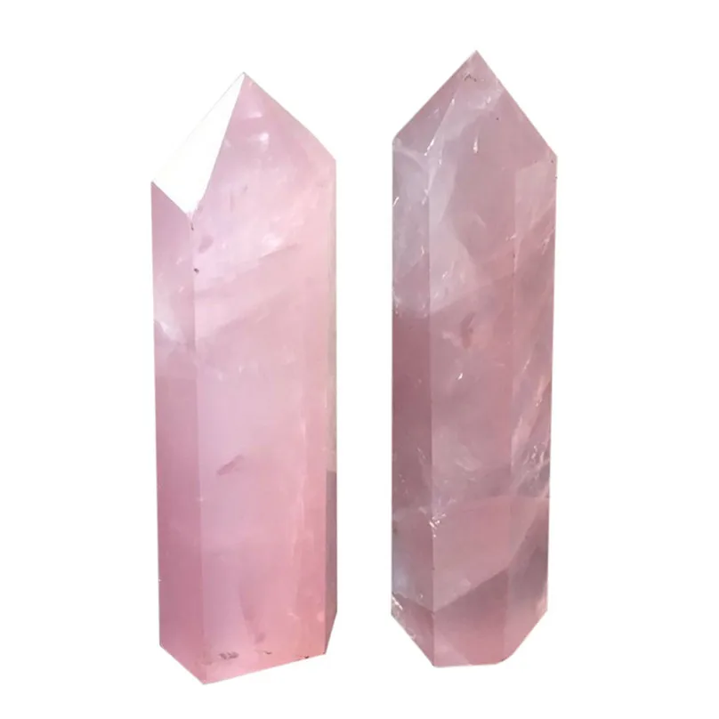 Natural Rock 2Pcs Pink Quartz Crystal 40-50mm Wand Point Healing Mineral Stone 2019 new hot sale #4m22 | Дом и сад
