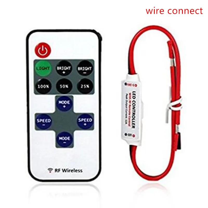 

RF Wireless Led Controller DC5V-24V 12A Dimmer Control Single Color Strip Light 3528/5050SMD LED Strip