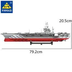 KAZI 80 см большие модели военные Перевозчик военных кораблей носителей строительные блоки подарочные наборы корабль Строительство Кирпич