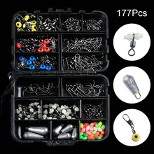 177 шт./кор. ящик для рыболовных снастей небольшие прозрачные Пластик водостойкий крючок приманка приманки для рыбалки Наборы с ящик для рыболовных принадлежностей B2C