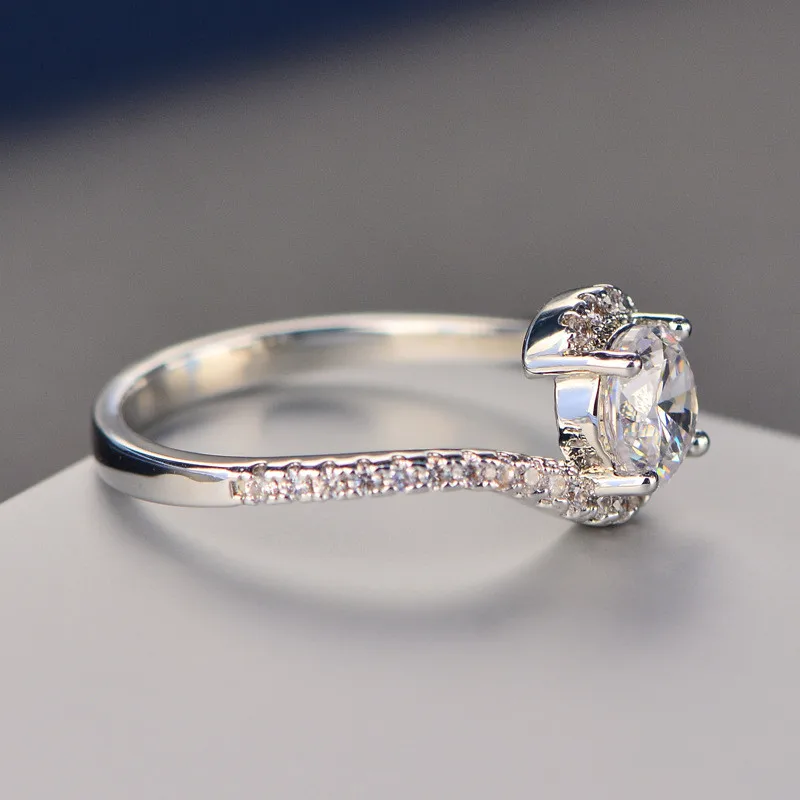 Unique Product Crystal 585 White Gold Color Vintage Anel Crown Ring Women Wedding Accessories Shine Crystal Jewelry Gift DR49 (11)