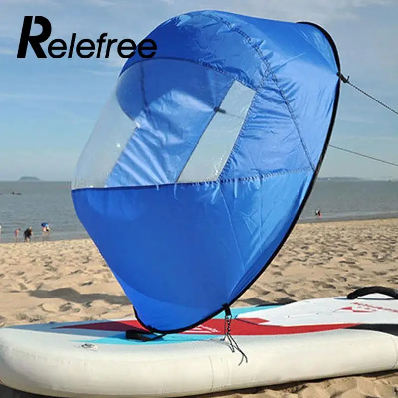 

42" Kayak Wind Paddle Sailing Popup Paddle Board Sail Rowing Downwind Boat with Clear Window
