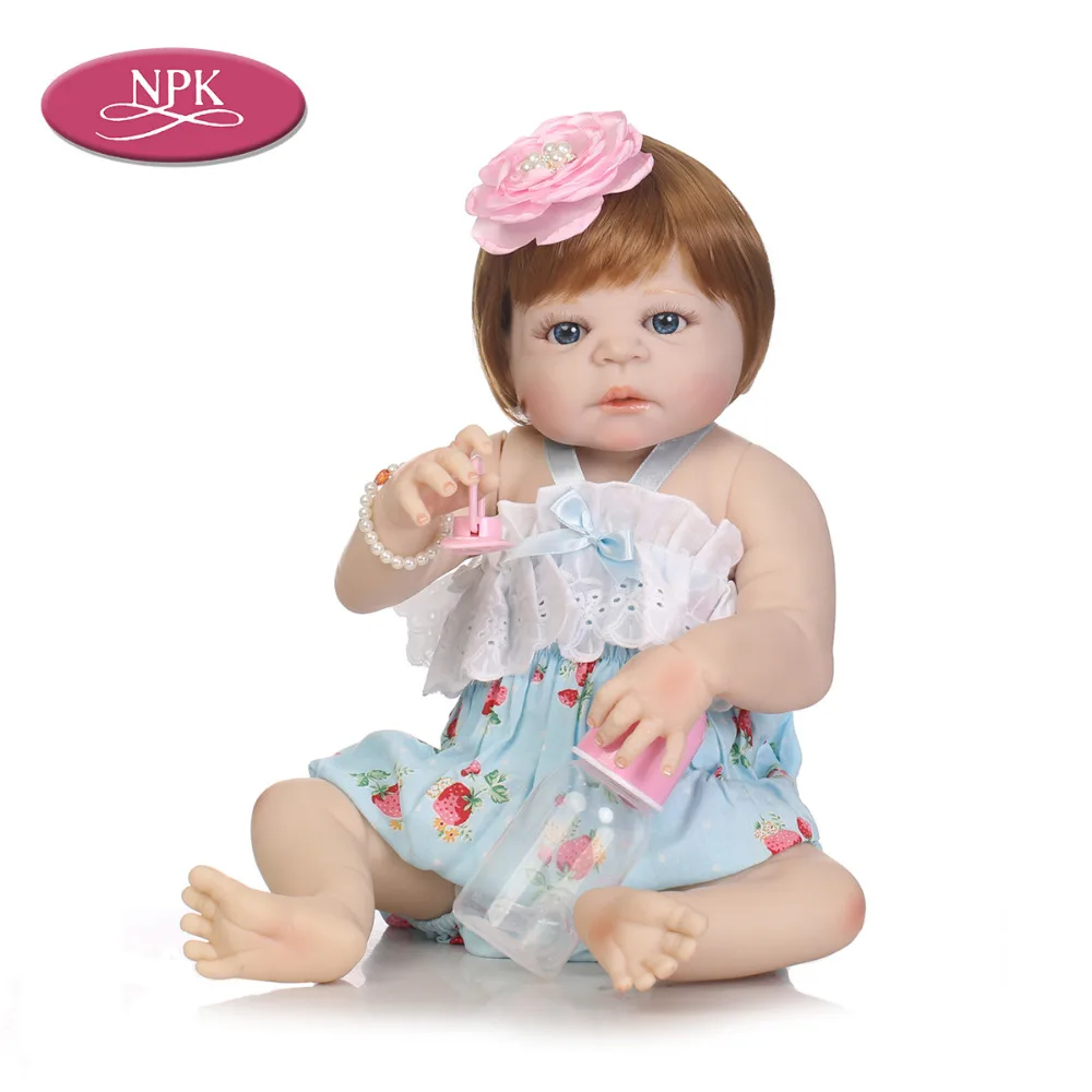 NPK 57CM Bebe Reborn Doll Full Body Silicone Reborn Baby Doll Realistic Boneca Menina Toddler Girl Toys Child Birthday Gifts  (1)
