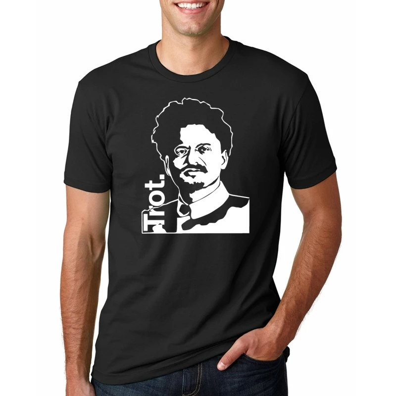 o-neck fashion casual high quality print t shirt leon trotsky "