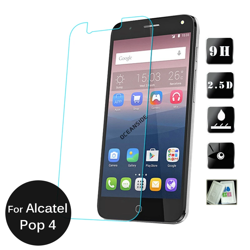 2 шт для Alcatel one touch Pop 4 Закаленное стекло протектор экрана 5 9h защитная пленка на pop4