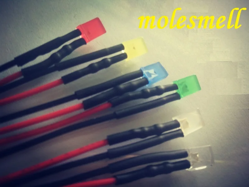 

10pcs 2x5x7mm 5v water clear/diffused LED Light Set Pre-Wired 5V DC Wired red yellow blue green white orange pink