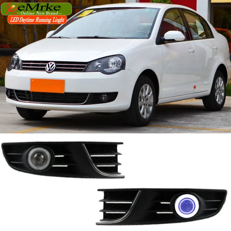 eeMrke LED Angel Eyes DRL For Volkswagen VW Polo 2011 Daytime Running