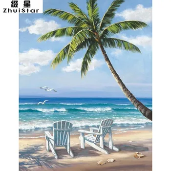 

New 5D DIY Diamond Painting Beach & coconut trees Scenic Embroidery Full Square Diamond Cross Stitch Rhinestone Mosaic Painting