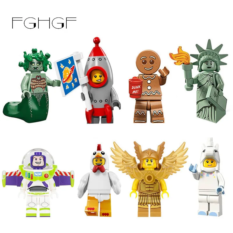 

FGHGF Action figure Lot Compatible Toy Story LegoINGlys ninjago Buzz Lightyear Statue Of Liberty Rex Andy Chen Gift To Children