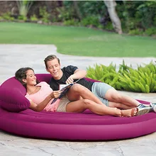 INTEX Флокированный двойной плюс спинка дивана ленивый надувной диван кровать кемпинг мат 68881