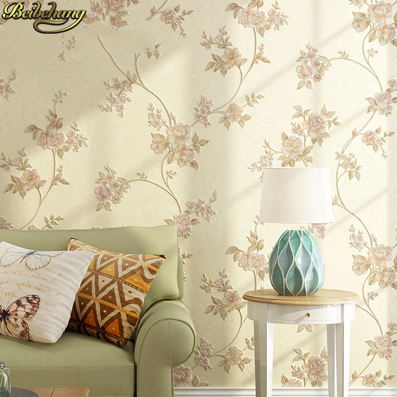 beibehang Fresh flower romantic wall paper roll bedroom living room study restaurant marriage mural wallpapers for living room