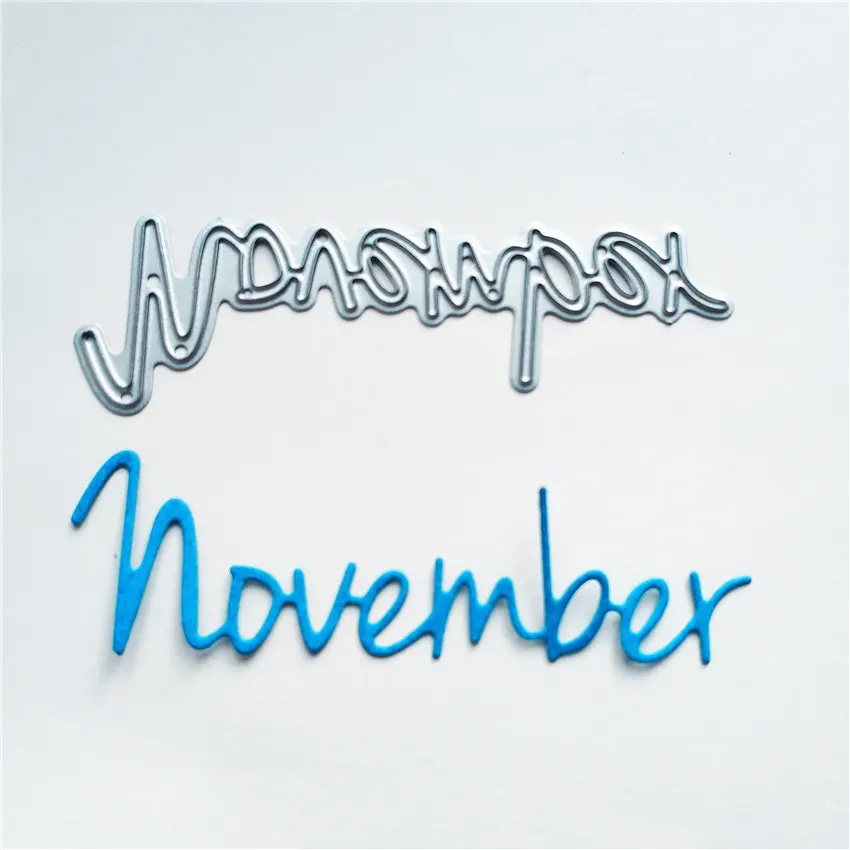 

November Word Dies Cutting Dies Stencils For Scrapbooking Paper Card Decorative Craft Embossing Die Metal Cutting Dies New 2019
