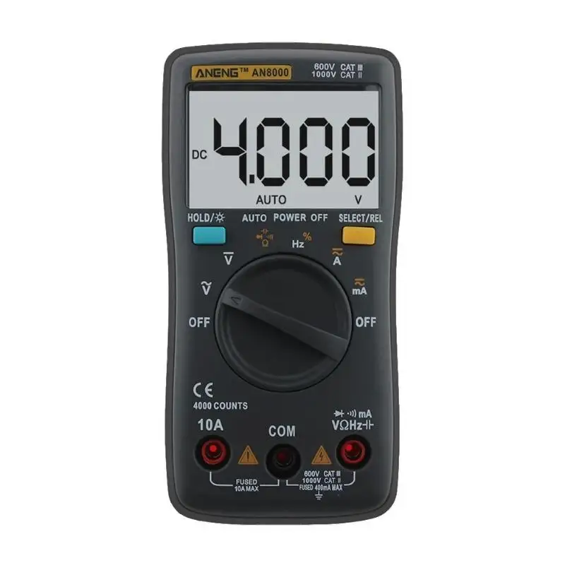 AN8000 4000 Counts Portable Digital Multimeter LCD Display Auto Range