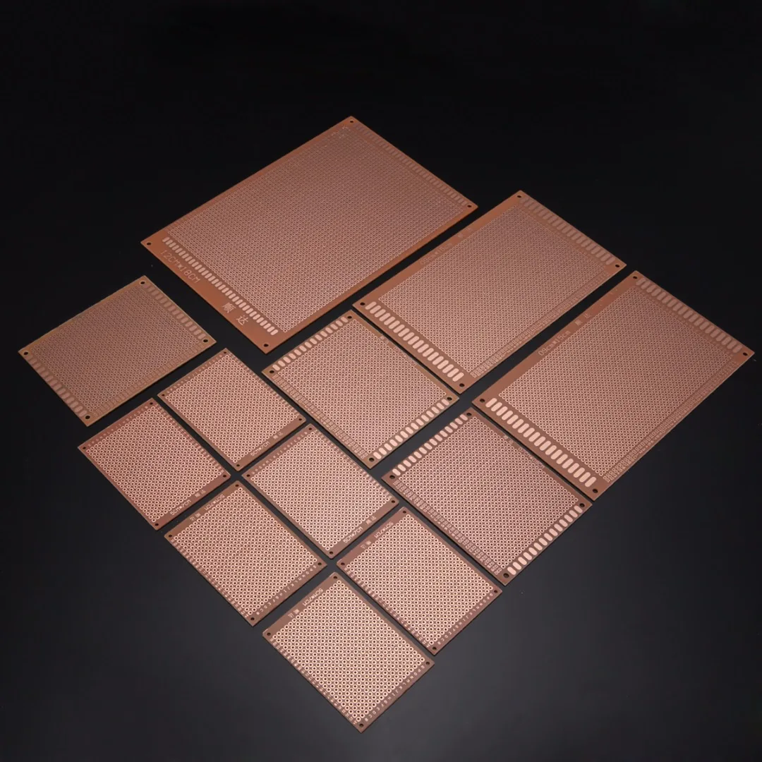 12pcs DIY Prototyping Board PCB Printed Circuit Prototype Breadboard Stripboard 12x18/9x15/7x9/5x7cm