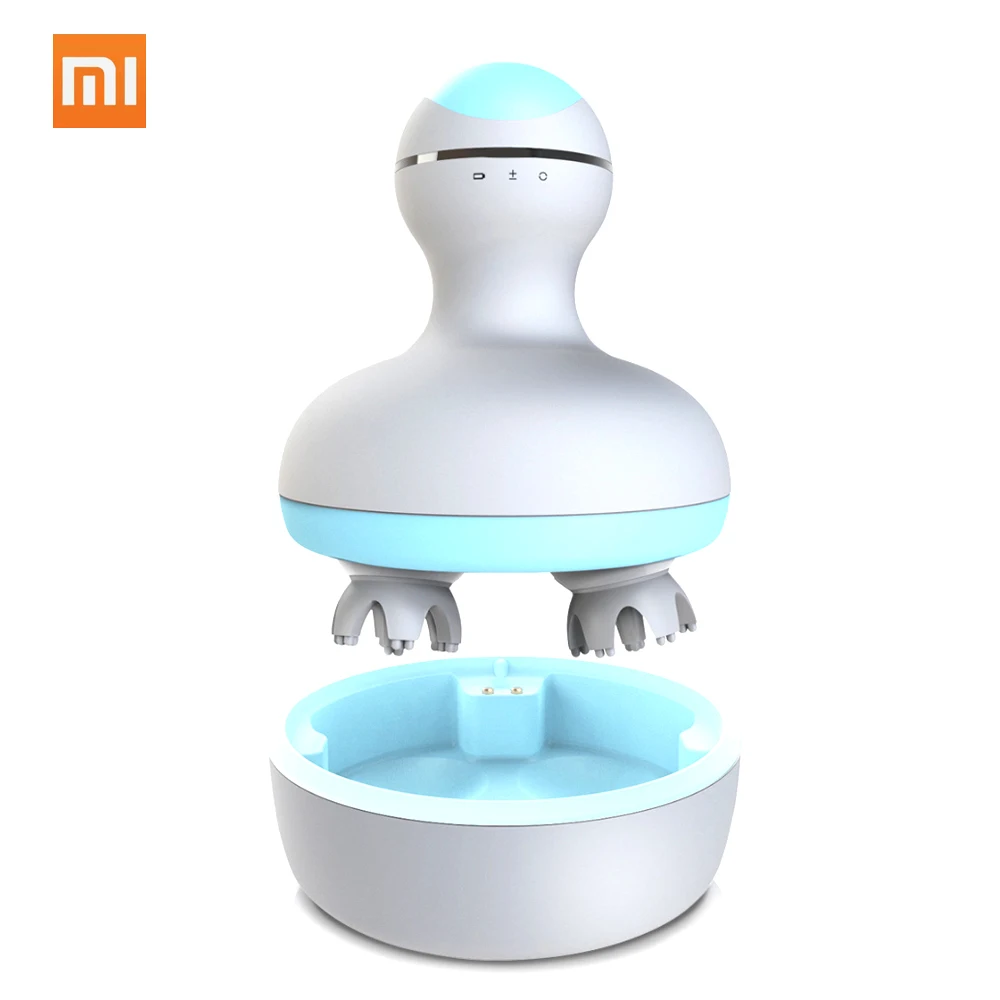 Новое прибытие Xiaomi Мини Беспроводной двухсторонняя окружения Мощность массажер для головы IPX7 Водонепроницаемый 2-Регулировка скорости 6 массажа