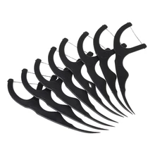 50 шт. бамбуковый уголь зубная нить зубочистки палочка уход за полостью рта чистка зубов