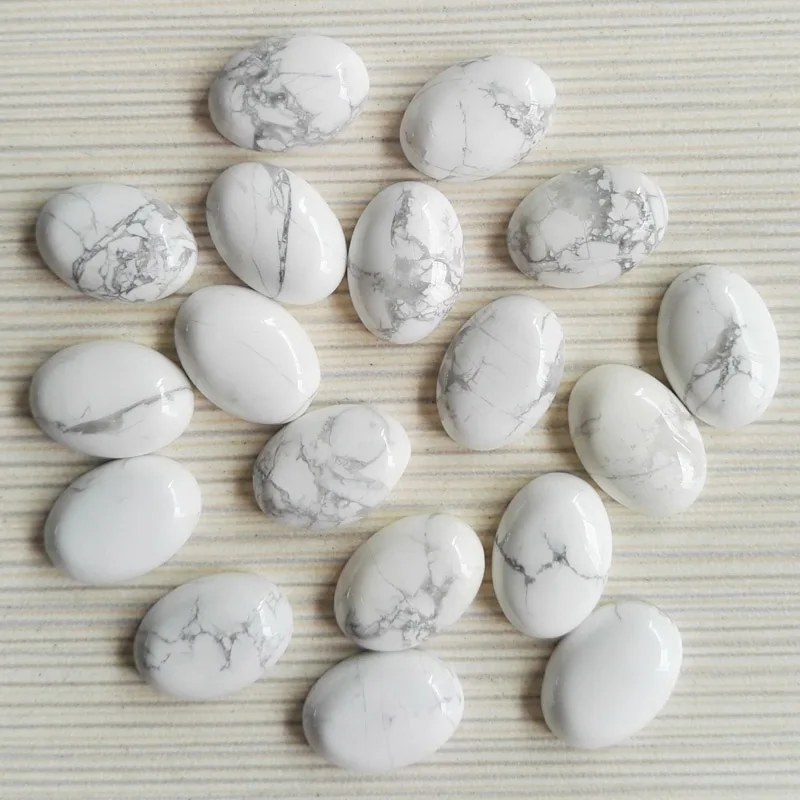 Мода 13x18 мм натуральный камень Кабошон амулеты Ассорти каменные бусины для изготовления ювелирных изделий 50 шт./лот - Цвет: white turquoise