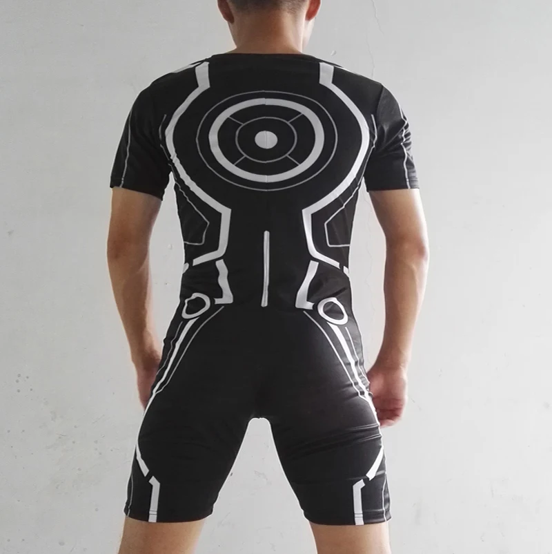 Черный rotor X2 Tron Legacy Inspired Man трек поле скоростной костюм цельный спортивный трико быстрая скорость бег наряд настраиваемый