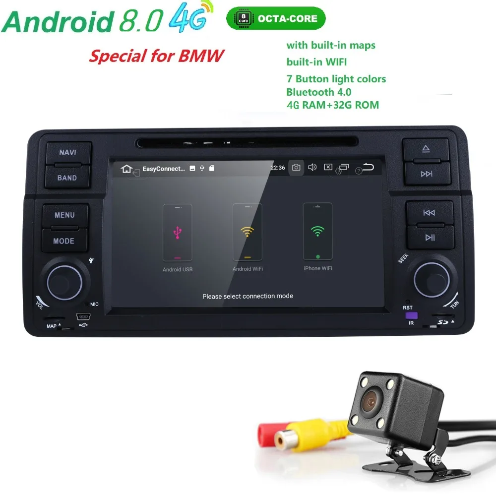 

7''Android 8.0 for BMW E46,M3,car dvd,gps navigation,wifi,4G,BT,canbus,radio,RDS,OctaCore,1024x600,support obd2,DVR 4GRAM+32GROM
