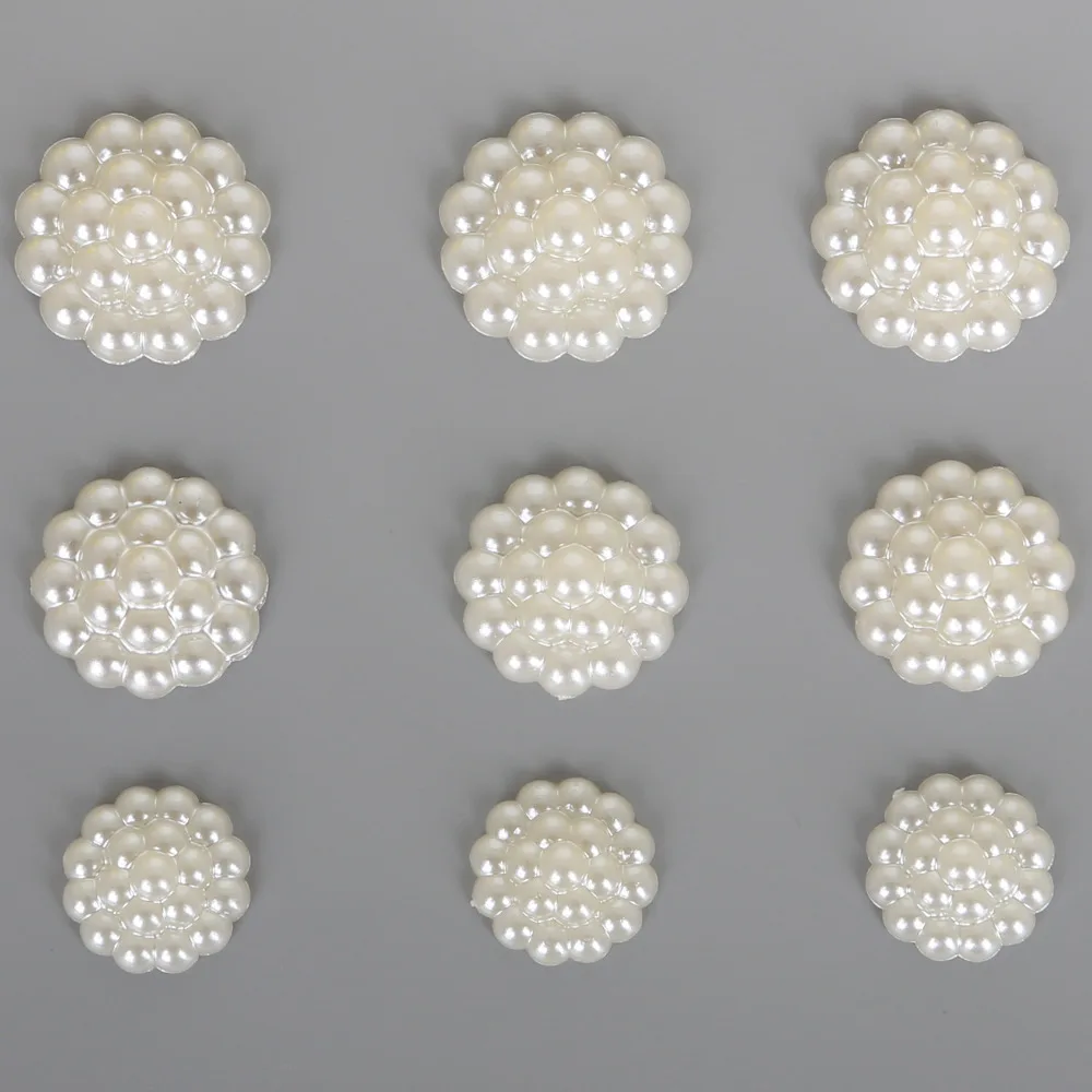

Multi Size Flower Garment Beads Handcraft Ivory ABS Imitation No Hole Pearls Beads For Scrapbook/Craft/Clothes Decorated