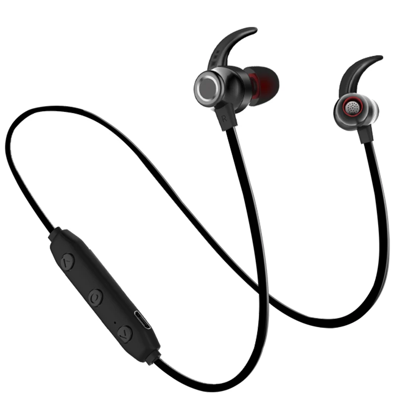 ROCK беспроводные Bluetooth наушники с шейным ремешком спортивные стерео наушники водонепроницаемые наушники для бега с микрофоном для iPhone samsung - Цвет: Черный