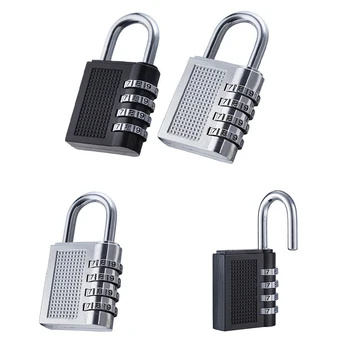 

4 Dials Black Resettable Combination Password Lock Safe Door Locker Pad Lock Padlock For Travel Luggage Suitcase hot search