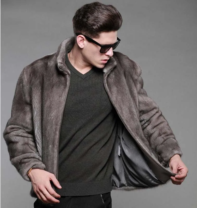 S/6XL мужской тонкий крой теплый искуственный Мех Верхняя одежда Повседневная