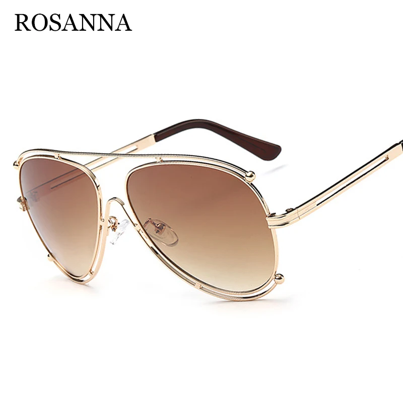 

ROSANNA 2019 Classic Cat Eye Metal Women Sunglasses Brand Designer Retro Vintage Glasses Sunglasses Women Mirror Rose Gold R033