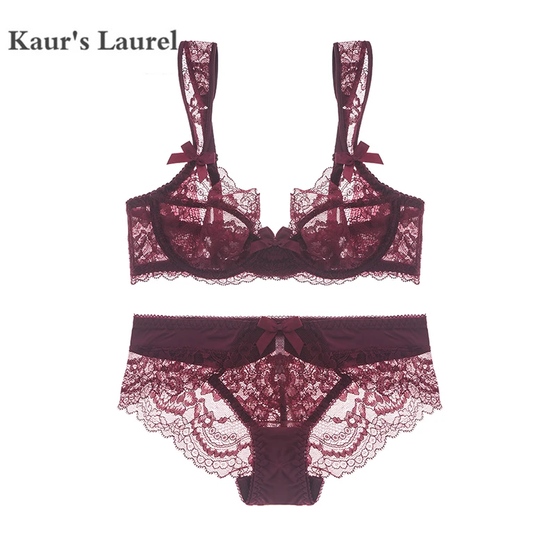

2016 Free Shipping Sexy Lace Bra Briefs Sets Ultra Thin Lace Woman Underwear Transparent Woman Bra Three Colors 9188