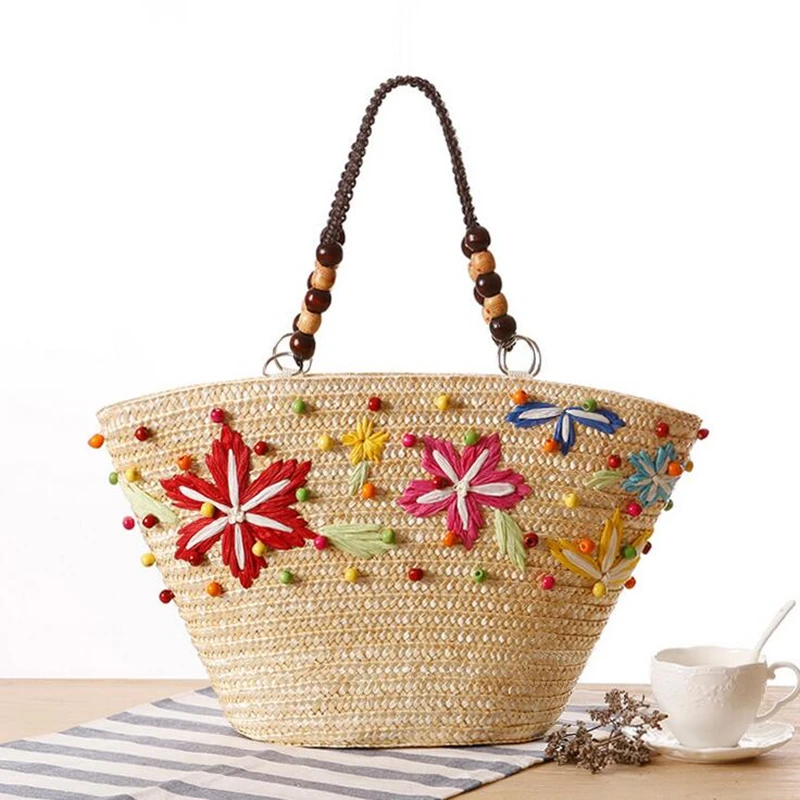 Bohemian Women Vacation Straw Handbag 2017 Summer Beach Bag Weaven