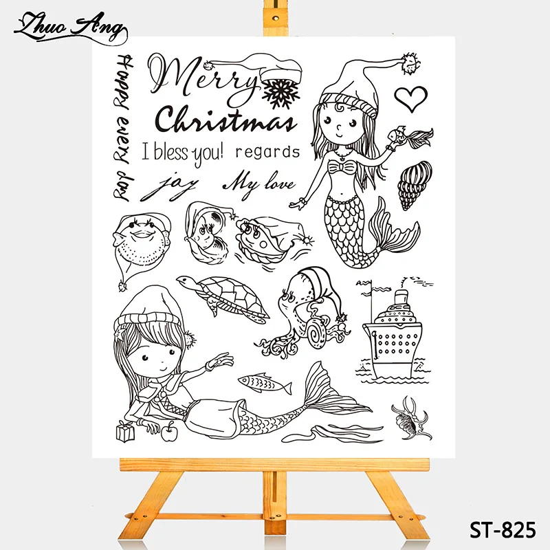 

Merry Christmas regadTransparent Clear Silicone Stamp/Seal for DIY Scrapbooking/Photo Album Decorative Card Making Clear Stamps